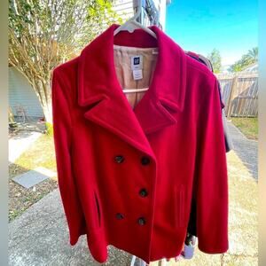 GAP Pea Coat - Cherry Red - GUC - L